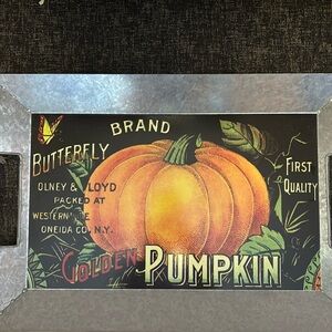 Metal pumpkin tray Olney Lloyd